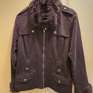 TRIPP Jacket with Fur-lined collar and cuffs